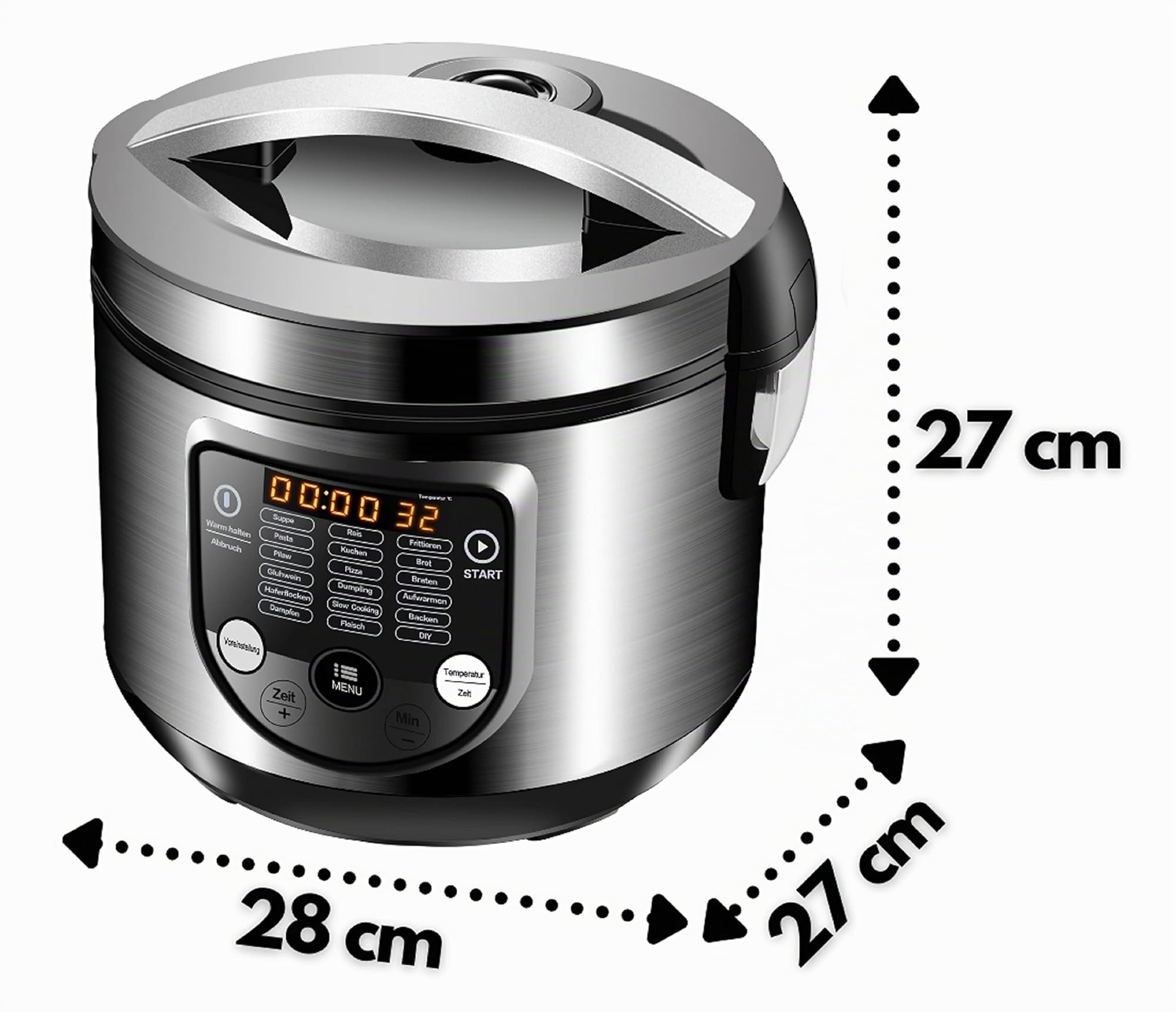 Pentola Multiuso 18 in 1 - 900 Watt, 5 Litri, Cuoci Riso, A Vapore, Padella per Saltare, Yogurt e Pressione