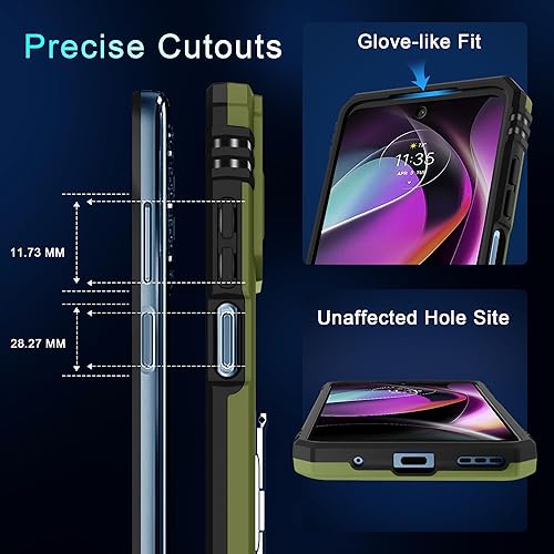 Miniatura 6 de DEERLAMN Funda compatible con Moto G Stylus 5G 2023 con cubierta deslizante para cámara + protector de pantalla (1 unidad), soporte de anillo