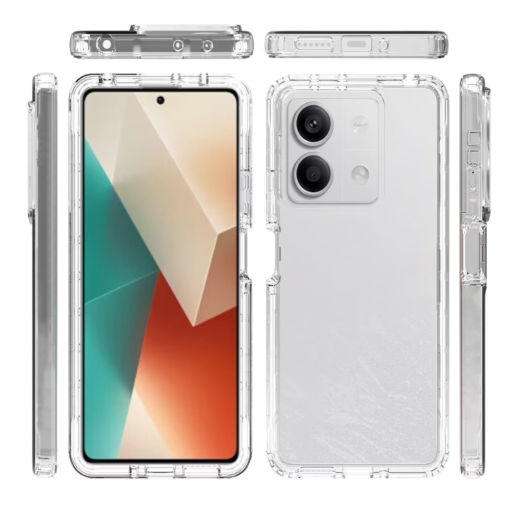 Cover 360° Per Xiaomi 13 5G – Custodia 2 In 1: TPU Morbido Anteriore + Retro Rigido PC Trasparente Con Protezione Schermo