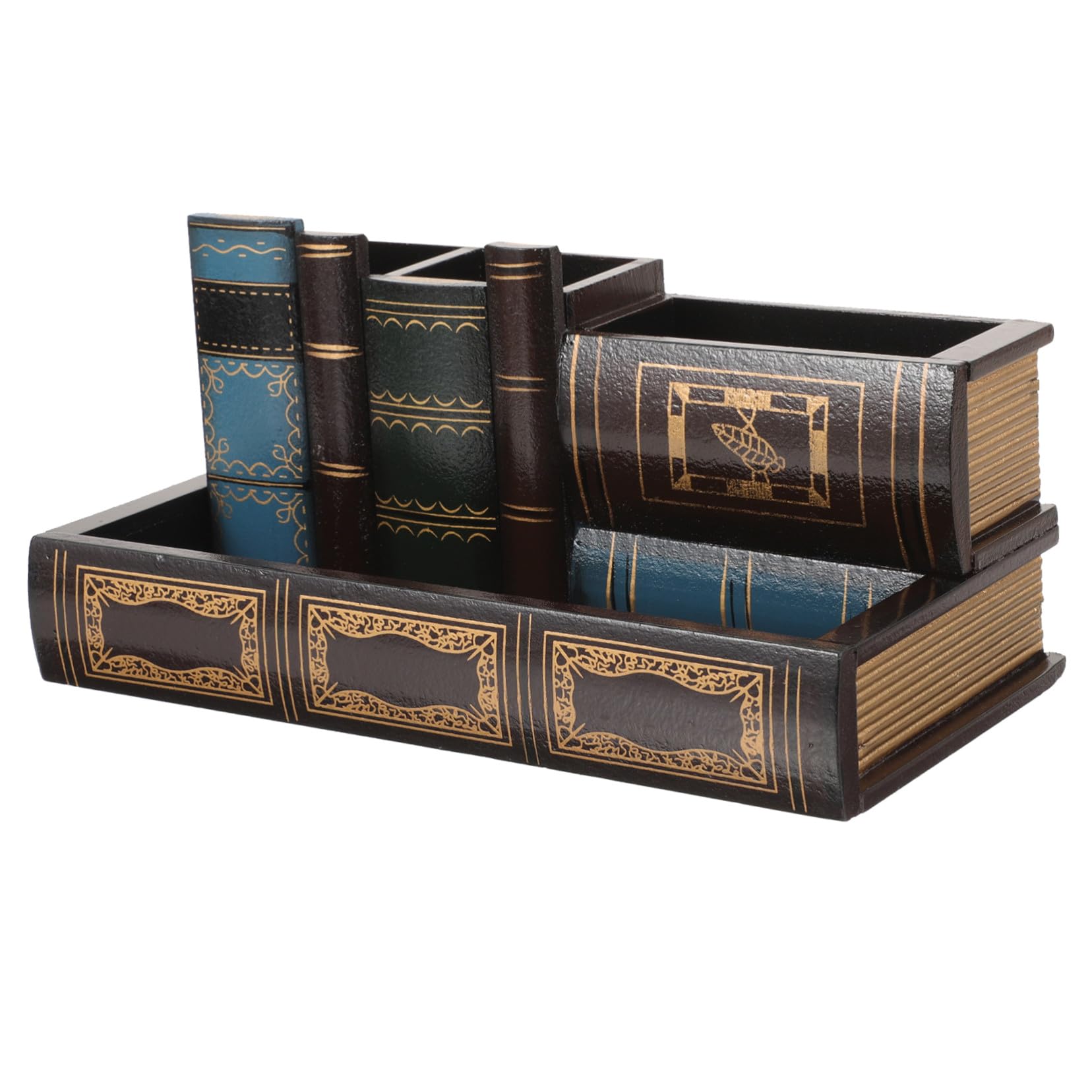 Porte-stylo rétro livre TOPBATHY pour ranger un bureau encombré structure solide