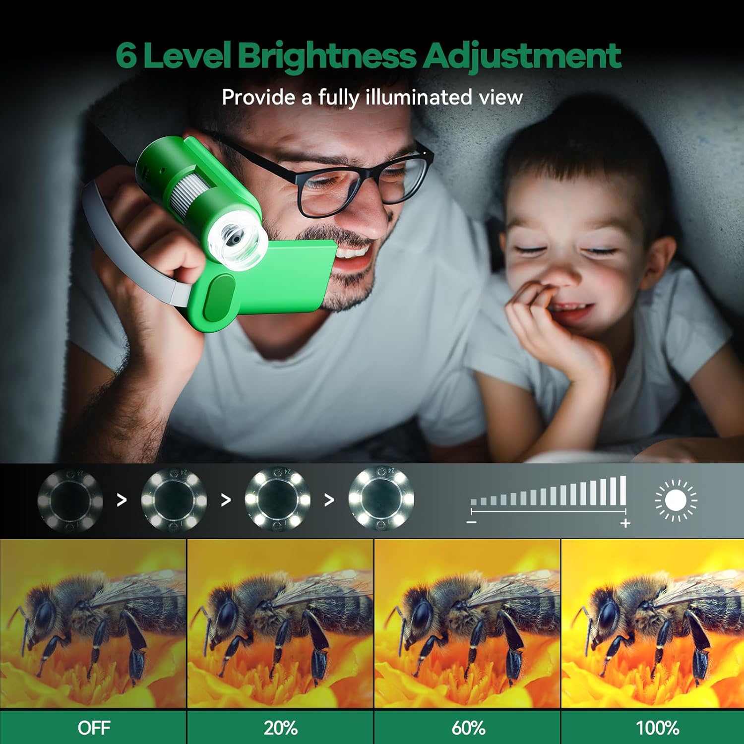 HP20 IPS Microscope for Kids: [3-in-1] [Easy and Fun] 2" Portable Handheld Microscope Miniscope, Pocket Mini Scope Educational Science Kit, Christmas Birthday Gifts for Kids, 32GB, Green - Image 7