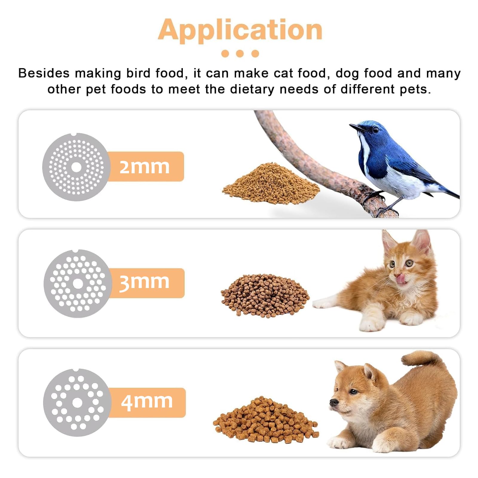 Macchina per pellet per alimenti, 900 W, elettrica per animali, include 3 piastre in pellet per una migliore nutrizione dei mangimi, ideale per negozi di animali e allevatori