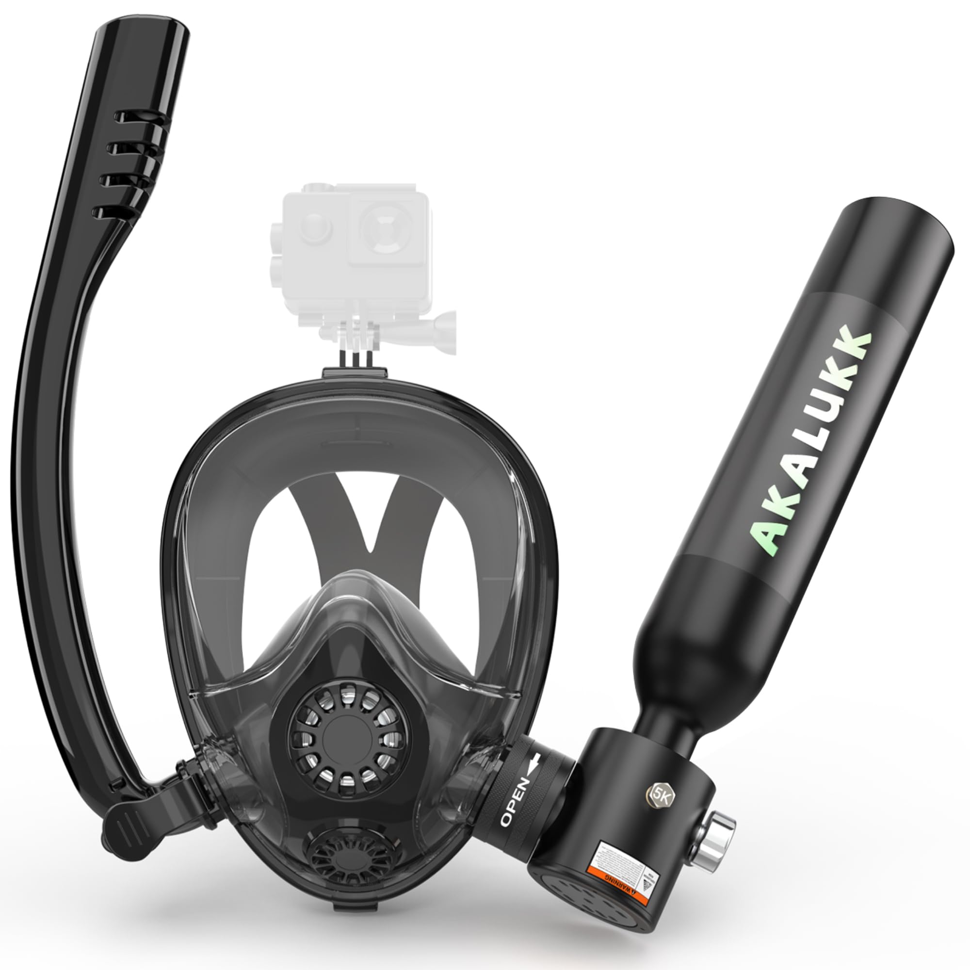 Mini Scuba Tank, 5-10 Minutes Usage Time Scuba Tank Kit, DOT/CE-EN250 Certification Dive Tank, 0.5L Portable Scuba Tank, 3000 Psi Max Pressure, Aluminum Diving Tanks