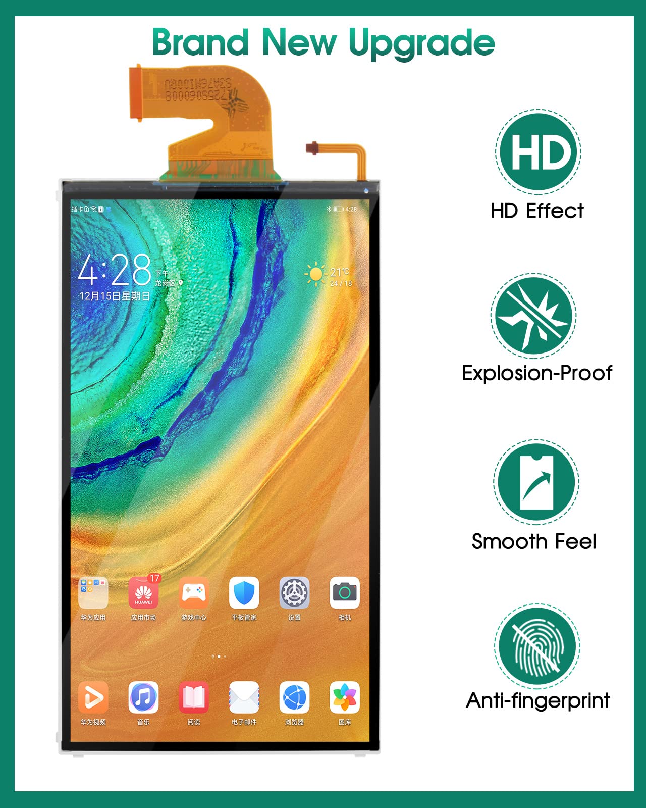 SRJTEK per Switch LCD Display Screen Sostituzione Digitizer Glass Kit Assemblaggio, Pellicola Temperata Gratuita, Colla e Strumenti