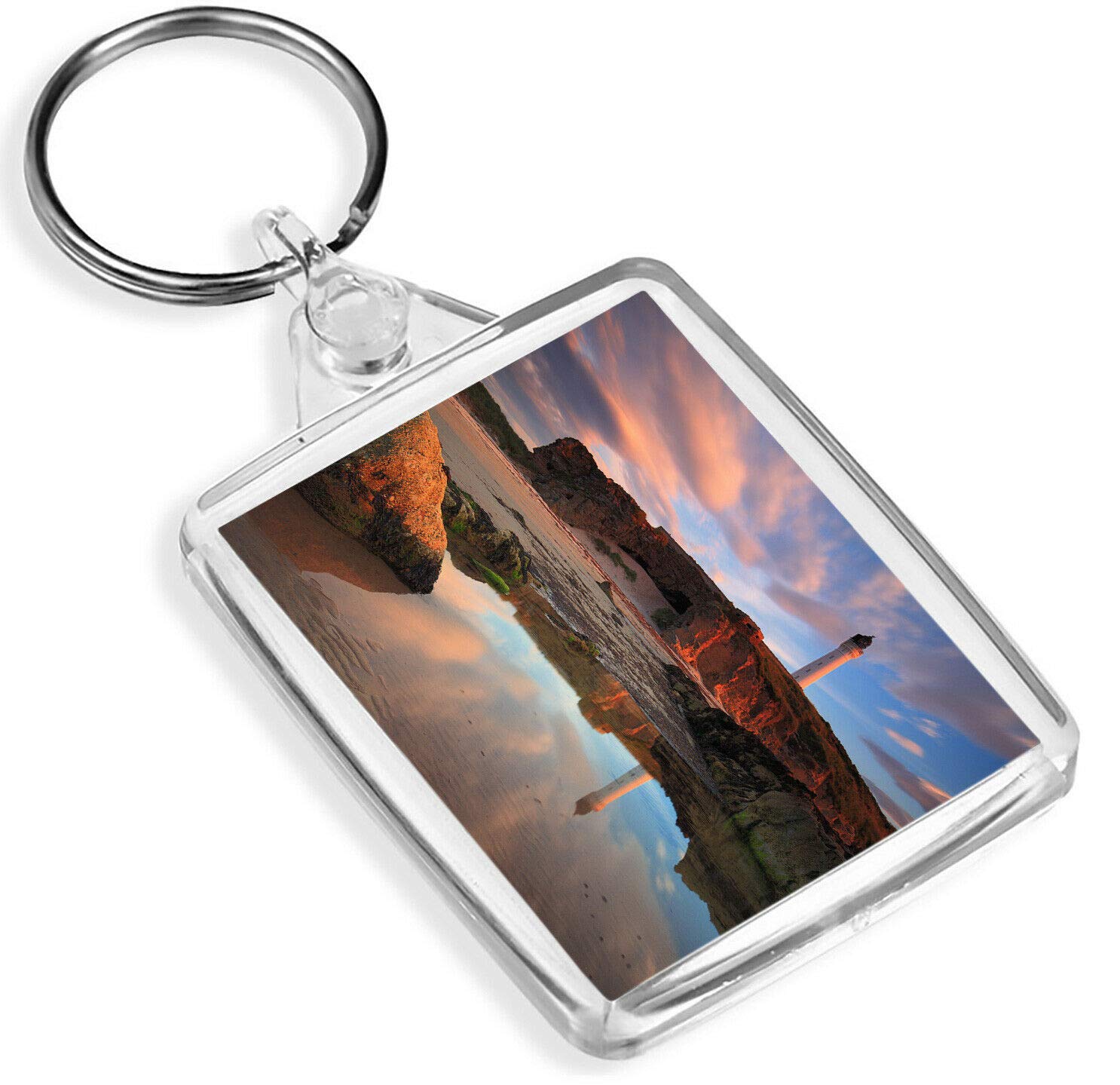 Destination Vinyl Keyrings Unisex Multi Lossiemouth Lighthouse Keyring - Ip02 - Scotland Coast Ocean #16233