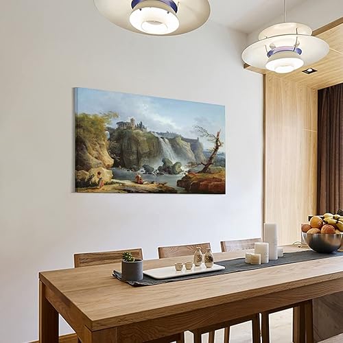 Miniatura 2 de Hubert Robert - Póster decorativo de The Falls of Tivoli 1768, lienzo para pared, sala de estar, dormitorio, 20 x 30 pulgadas (19.7 x 29.5in)