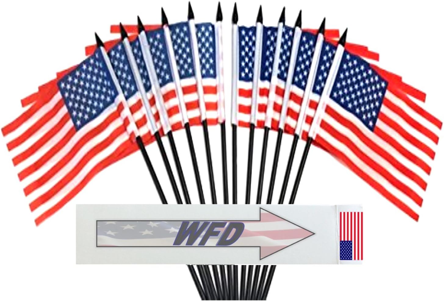 12 Pack of Miniature American Flags, 4″x6″ Polyester for Office Desks and Tables
