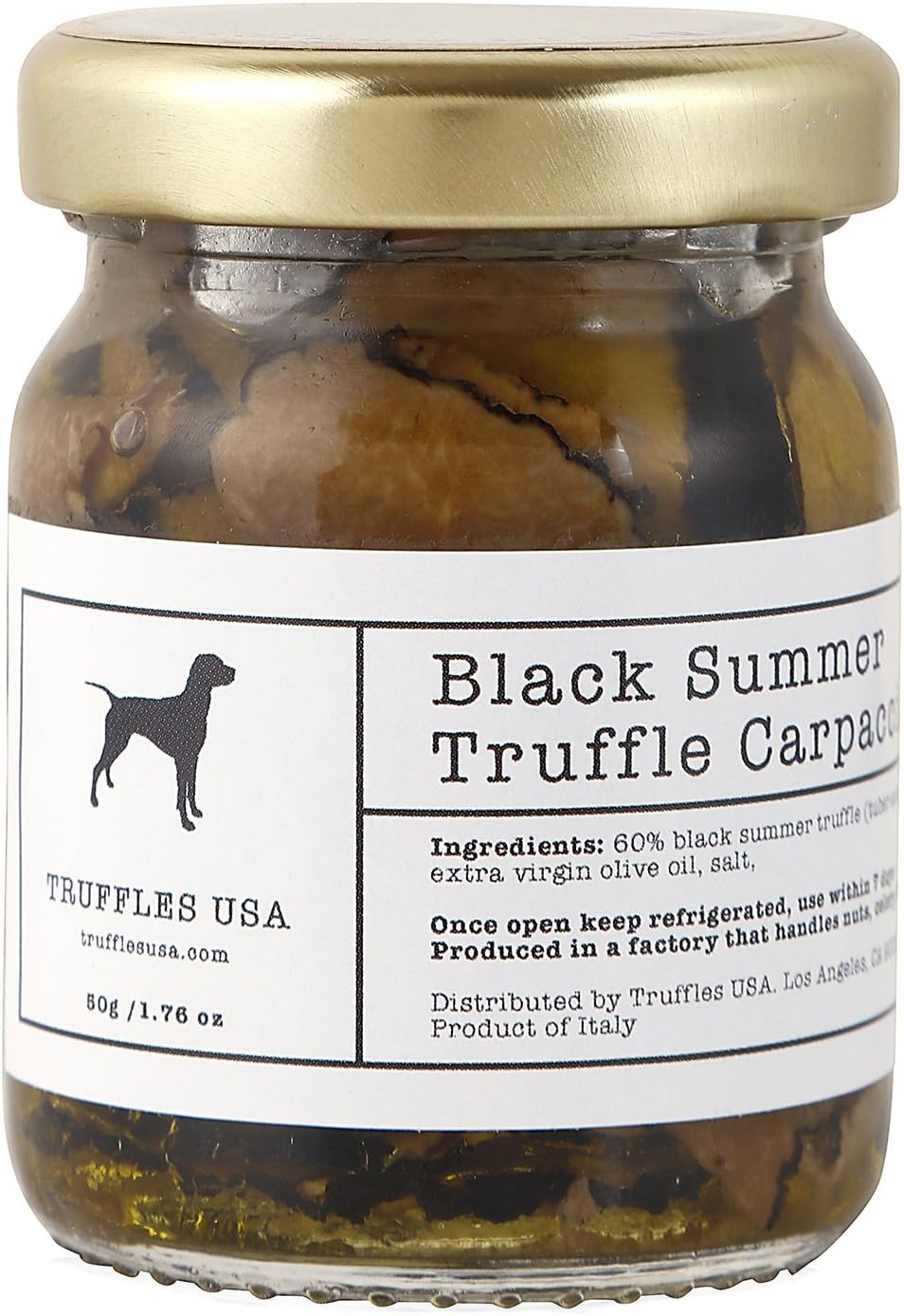 TRUFFLES USA Black Truffle Slices Carpaccio 1.76 oz - Imported from Italy - Specialty Truffle slices in Extra Virgin Olive Oil - Vegetarian - Gluten Free