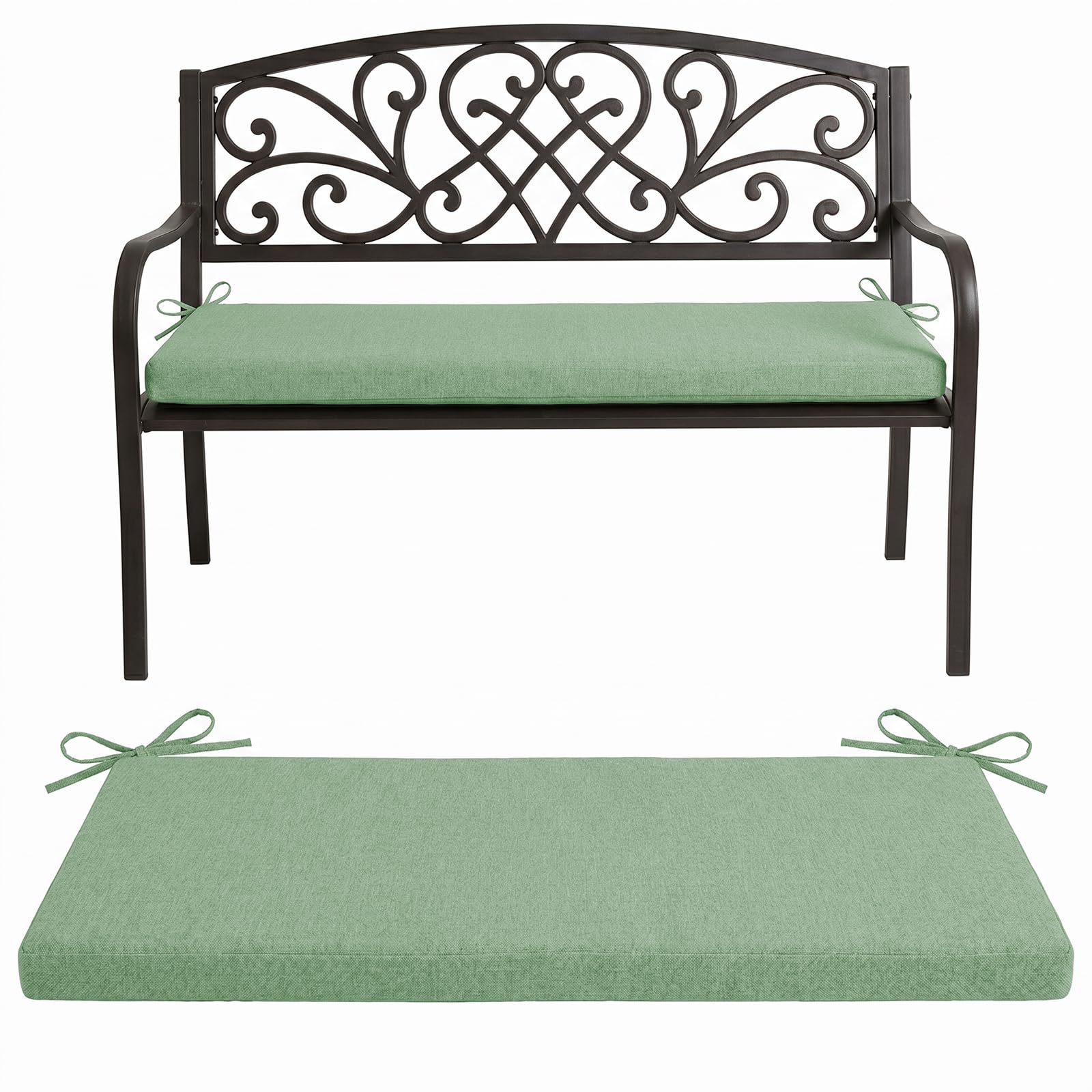 AZMAHT Bench Cushion Linen Cover 2/3 Seater, Thick Memory Foam Seat Pad, Washable And Removable, Anti-Slip Design For Indoor Outdoor Garden Or Dining,N10,100x40x3cm