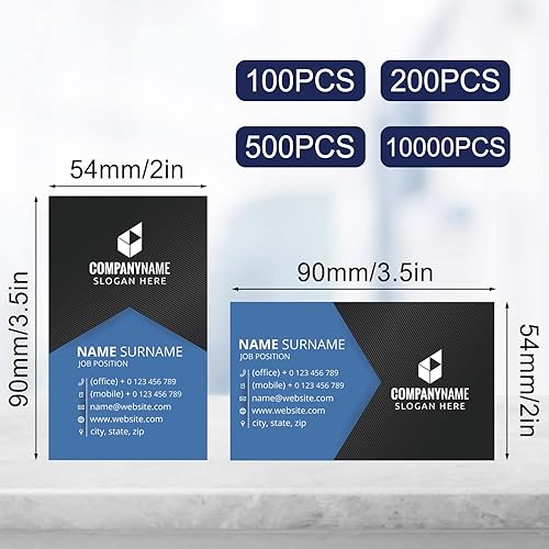 Miniatura 2 de Tarjetas de visita personalizadas, imprimibles con imagen de logotipo para pequeñas empresas, mujeres, hombres, impermeables, parte delantera y