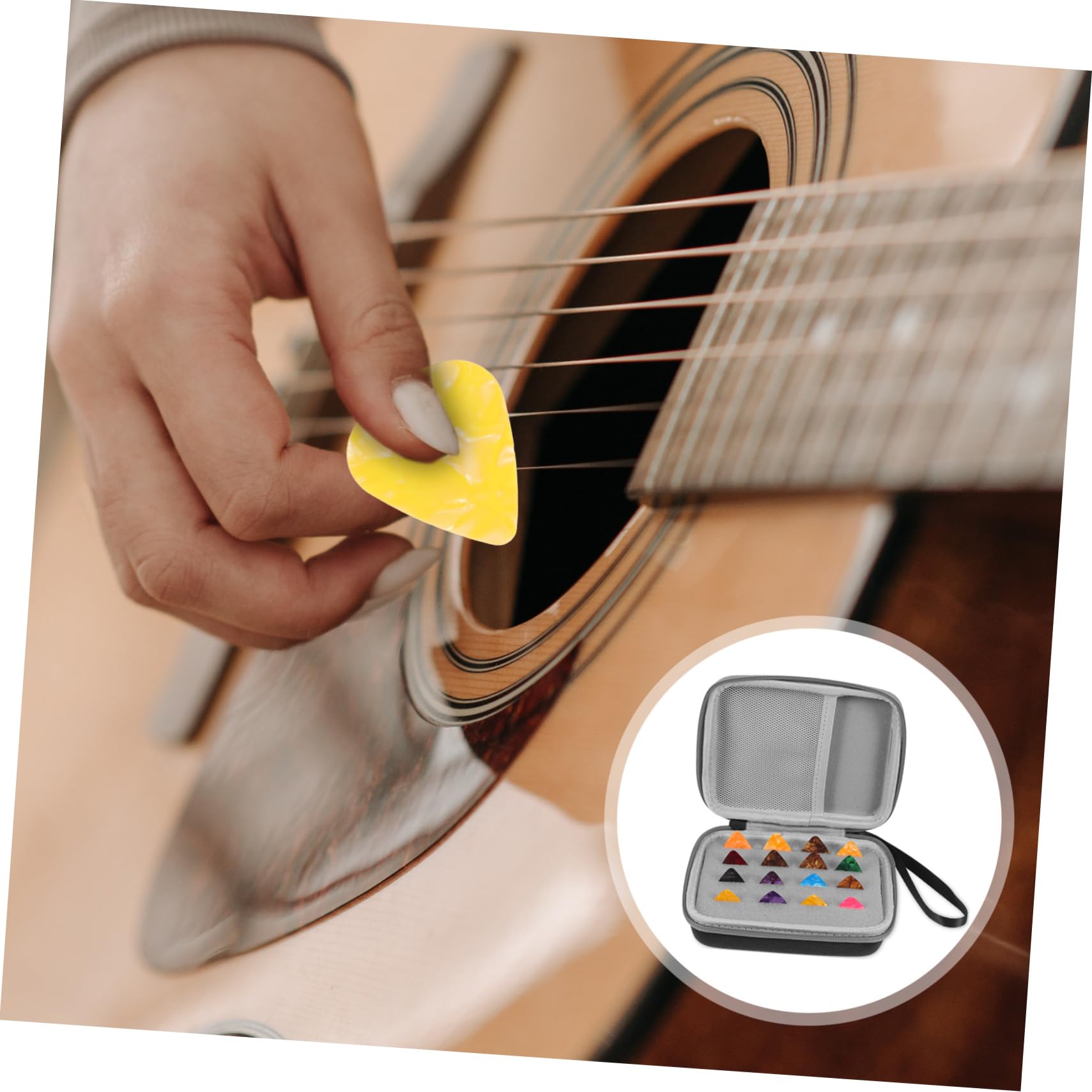 ibasenice 3 Juegos De Púas De Guitarra Estuche para Púas De Guitarra Eléctrica Folk Organizador De Púas Caja Accesorios Prácticos