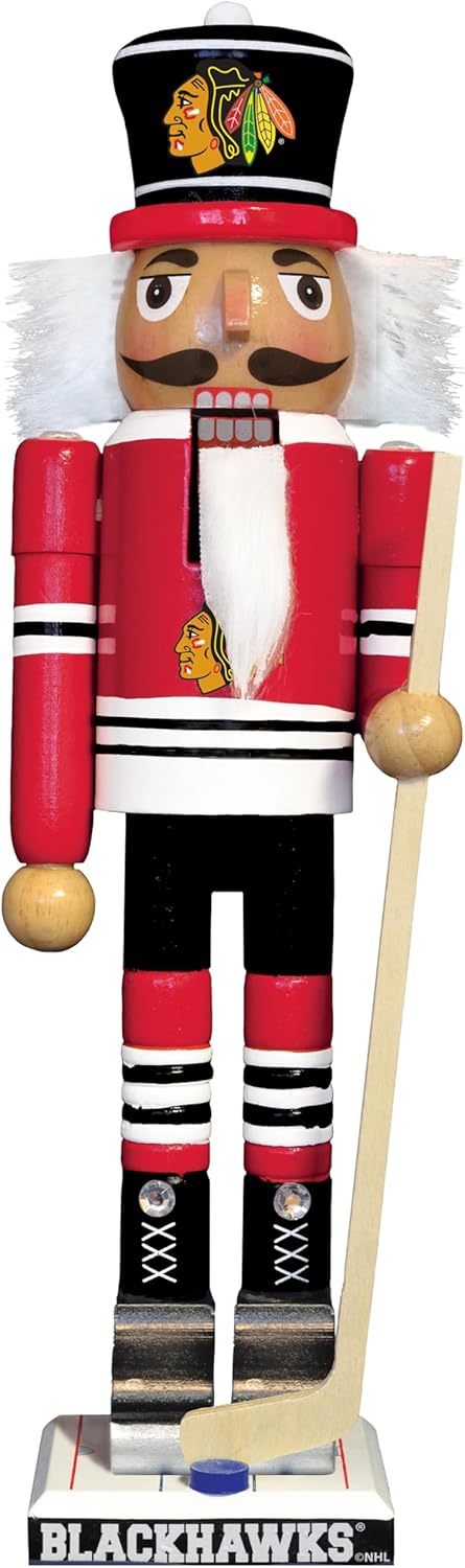 Masterpieces Game Day - NHL Detroit Red Wings - Team Painted Wood Nutcracker