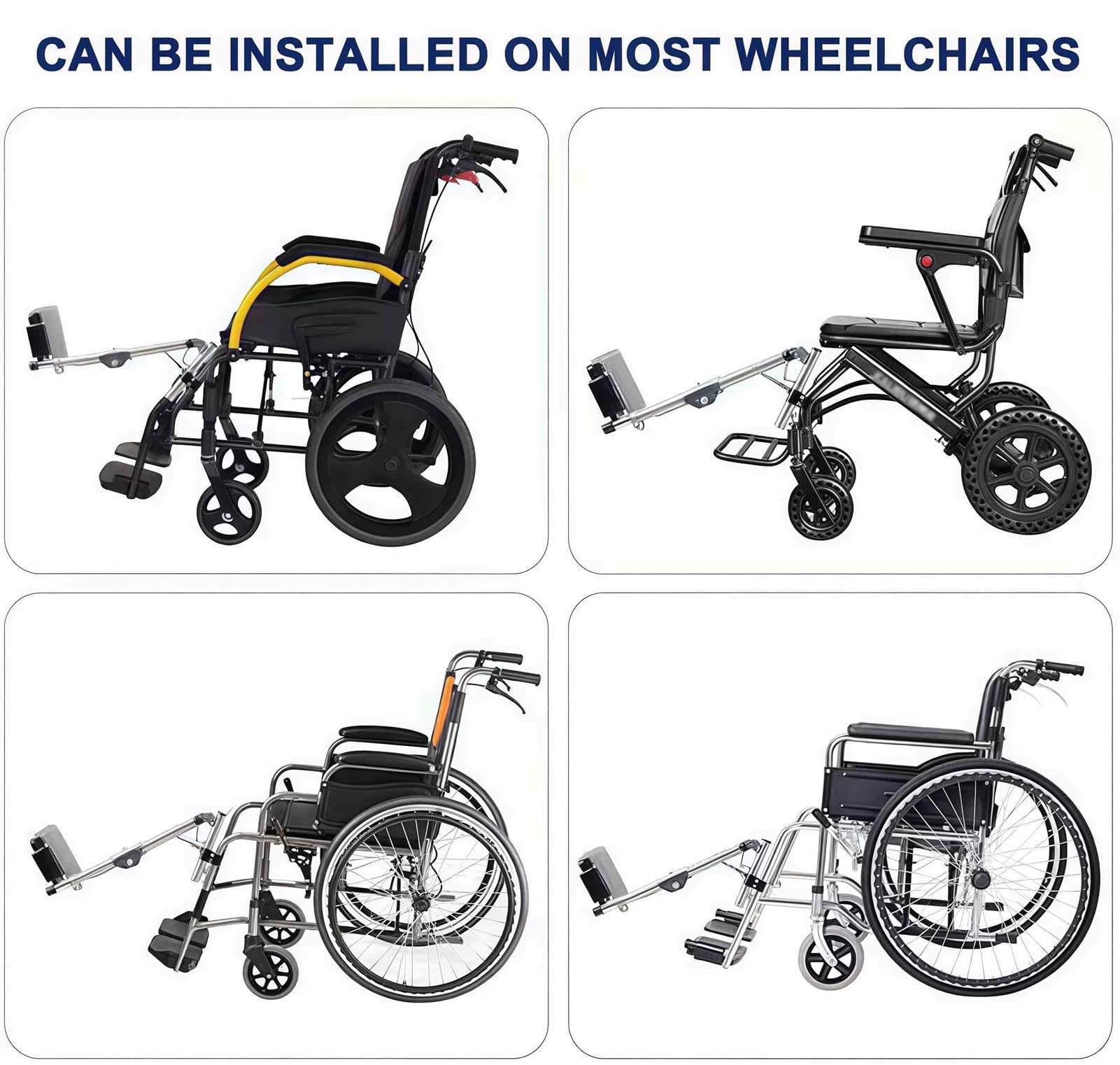 Reposapiés para silla de ruedas con reposapiés acolchado, ángulo ajustable de 90°-180°, fácil de limpiar, diseñado para la mayoría de sillas de ruedas estándar