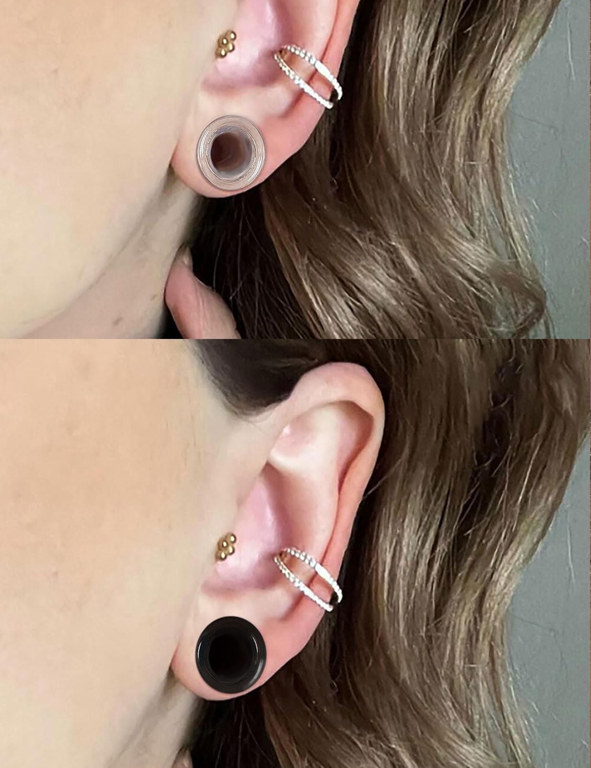 6G-50mm Acrylic Gauges for Ear Tunnel Plugs Stretcher lightweight Plugs Clear Black Double Flared Flesh Tunnels Earrings for Women Men - Image 6