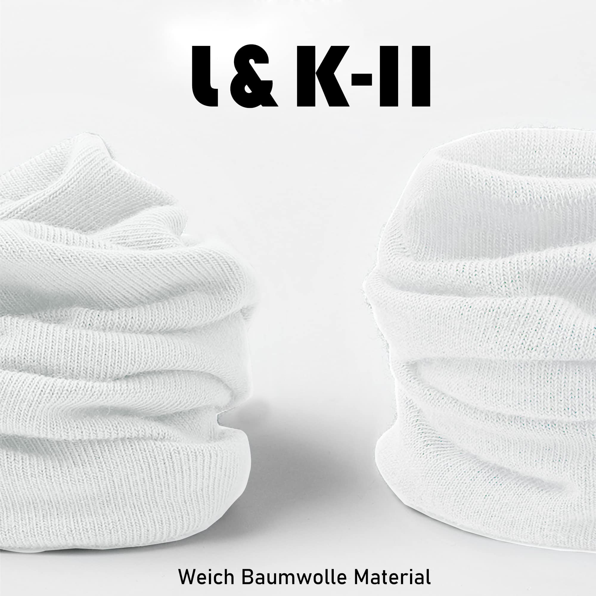 L&K-II 12 pares de calcetines deportivos para mujer/hombre calcetines cortos footlings calcetines deportivos de algodón transpirable lisos en