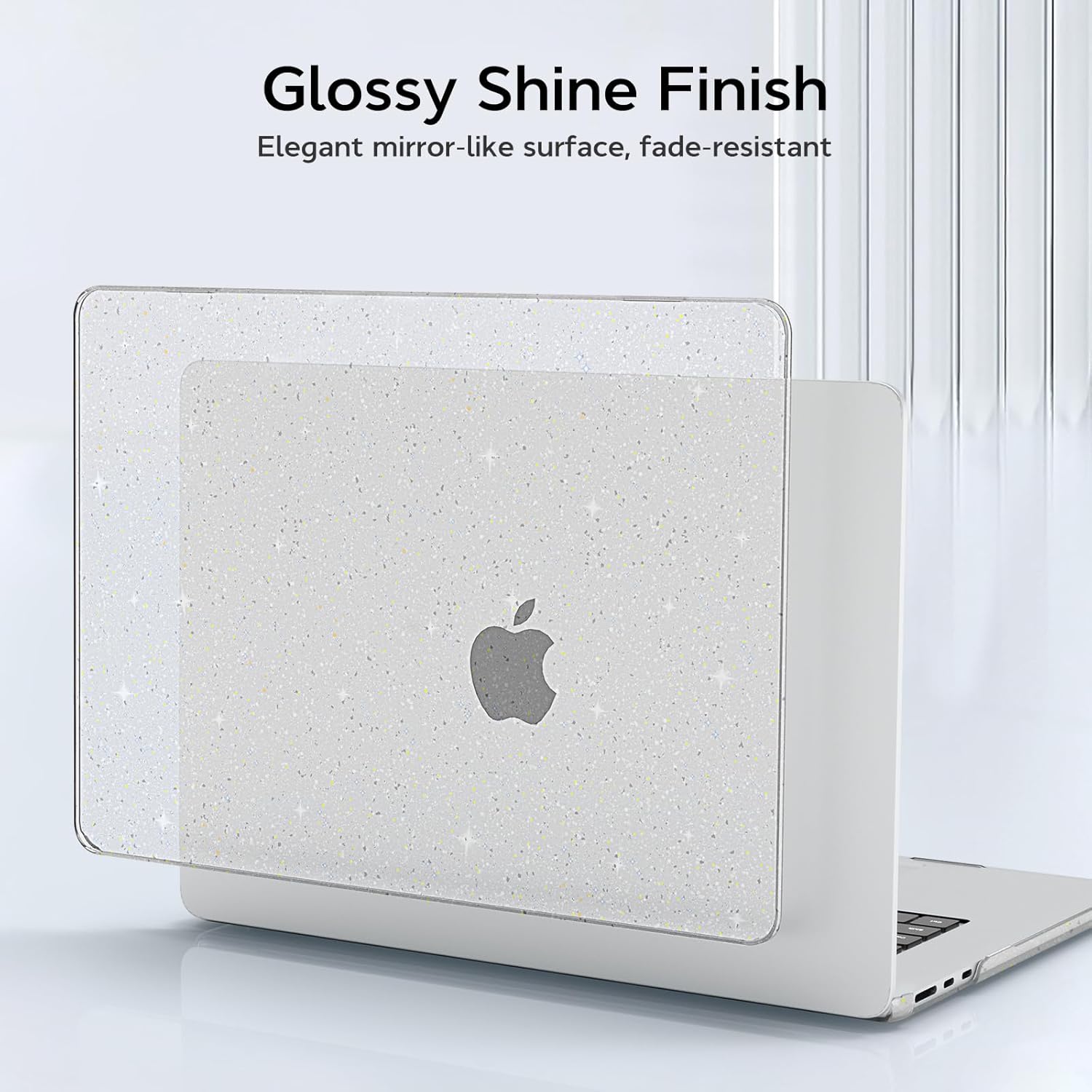 B BELK Compatible with MacBook Air 13 inch Case 2026 2025 2024-2022 M4 M3 M2 A3240 A3113 A2681, Glitter Plastic Hard Shell+Keyboard Cover+Screen Protector for MacBook Air 13.6 inch Case, Sparkly Clear - Image 4