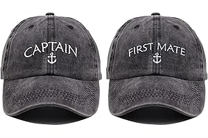Embroidered Captain & First Mate Trucker Hats - Marine Boat Accessories