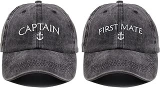 2 Pack Boat Captain First Mate Baseball Cap/Beanie Hats for Men Women Boating Marine Sailor Perfect Nautical Gifts Presents
