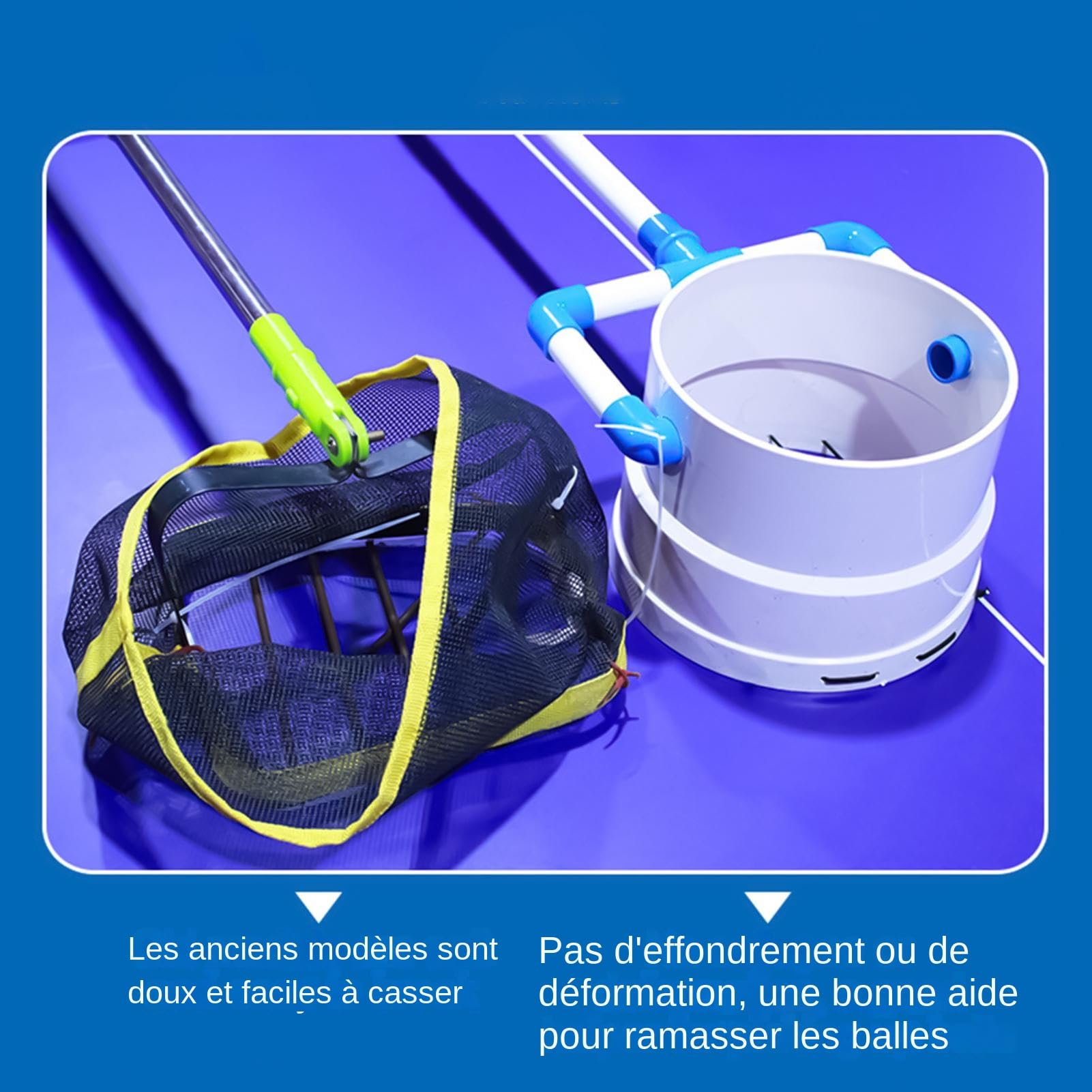 Colección de balas de tenis genérica – recogida de balas y tenis de mesa, atrapasueños ajustable y portátil, accesorio de entrenamiento para jardín y exterior