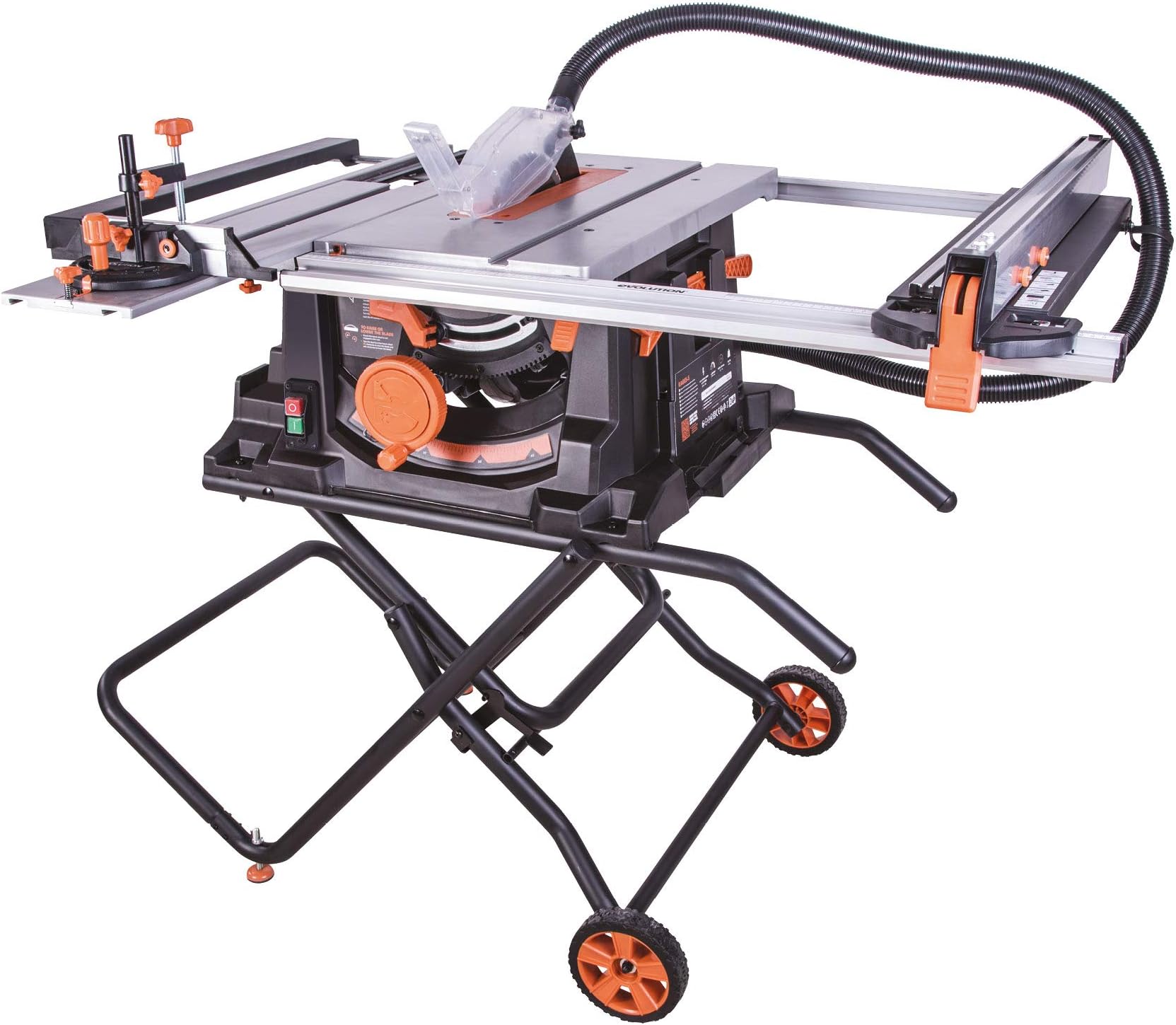 Evolution Power Tools Rage 5-S Table Saw, Multi-Purpose & Portable, Multi-Material Cutting, Cuts Wood, Metal, Plastic & More, Bevel & Miter Capacity, 3 Year Warranty, 10-Inch TCT Blade Included