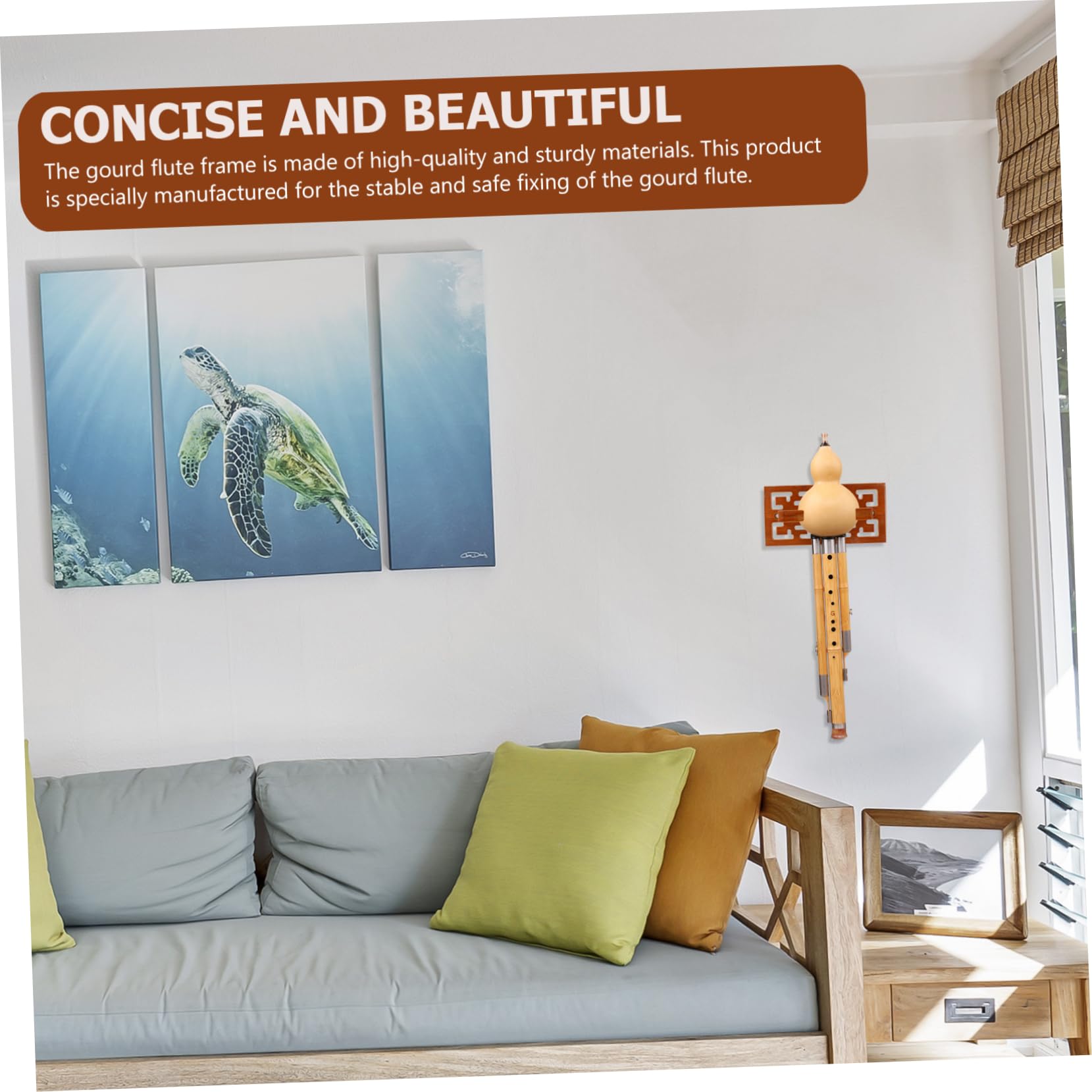 FUNOMOCYA 1Pc Cucurbit Flute Wall Rack Durable Wooden Holder for Space Saving Storage Easy Installation for Musical Instruments Classic Design for Organizing Flutes