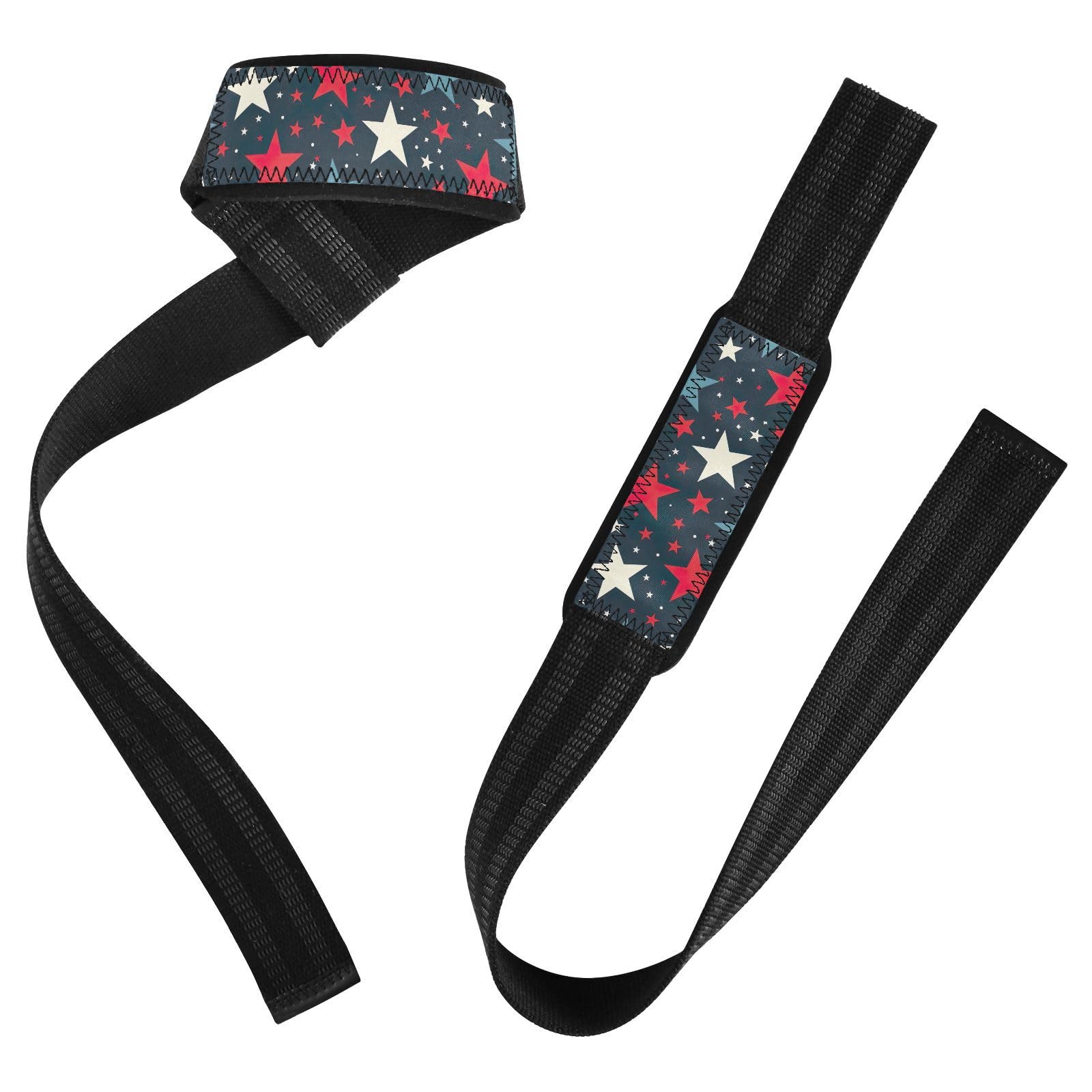 Nander Beautiful Stars Wrist Straps for Weightlifting,Lifting Straps with Neoprene Cushioned Wrist Padded and Anti-Skid Silicone for Strength Training,Bodybuilding,Deadlifting