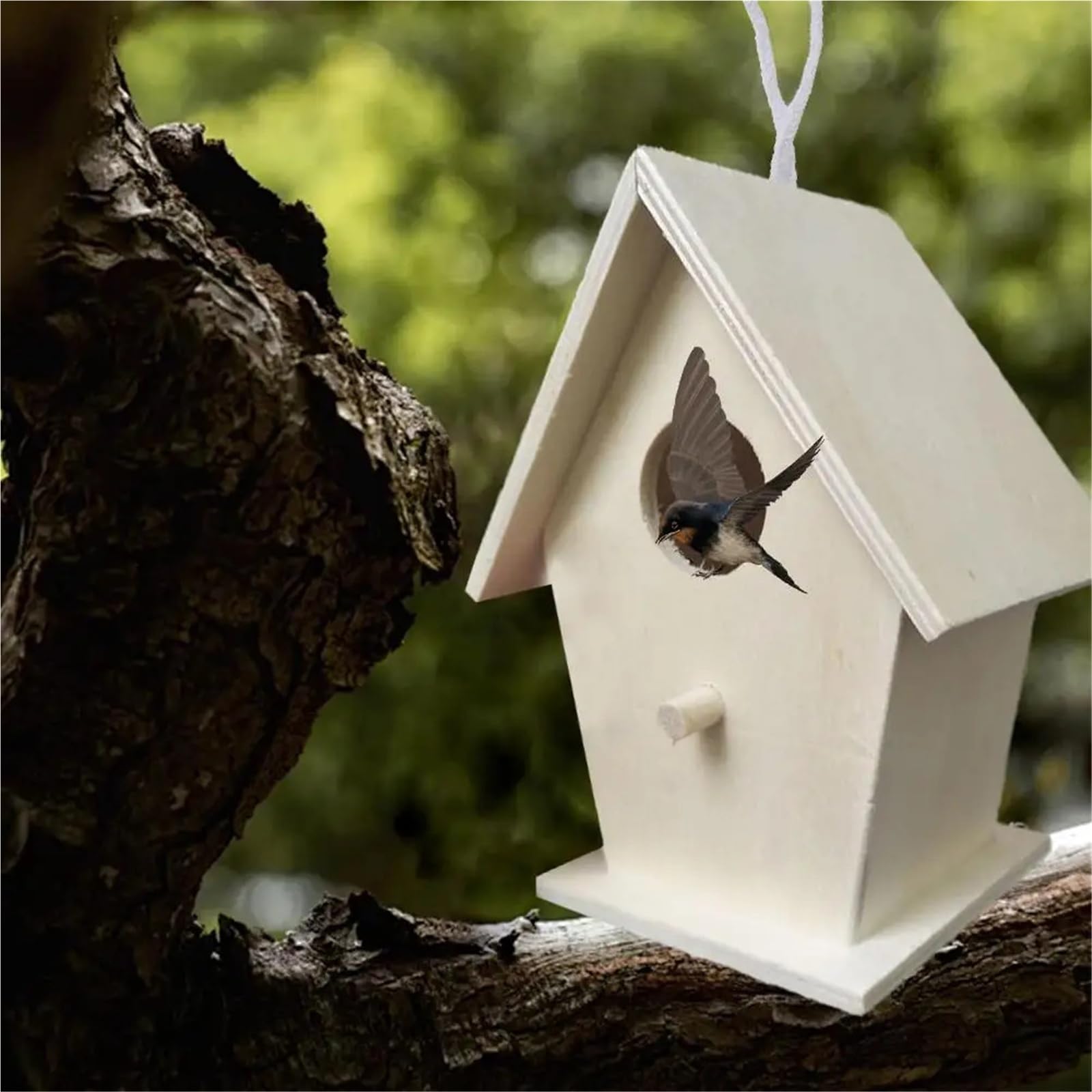 Casita pajaros Exterior Comedero de pájaros de Madera, habitación for pájaros, jardín al Aire Libre, Caja Nido for pájaros, Suministros for Mascotas