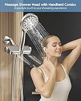 Vista 4 de MakeFit Brazo de ducha, brazo universal de tubo de ducha montado en la pared de 6 pulgadas con brida y cinta de teflón, brazo de extensión de acero