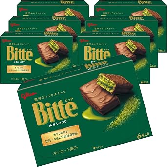 Bitte Matcha Chocolate 6 pieces   7 packs Chocolate confectionery Using Uji matcha from Tsujiri Ichibonten Ezaki Glico glico chocolate matcha