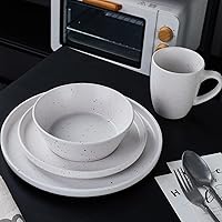 Vista 4 de Stone lain Juego de vajilla de gres Jade, servicio de 32 piezas para 8, color blanco