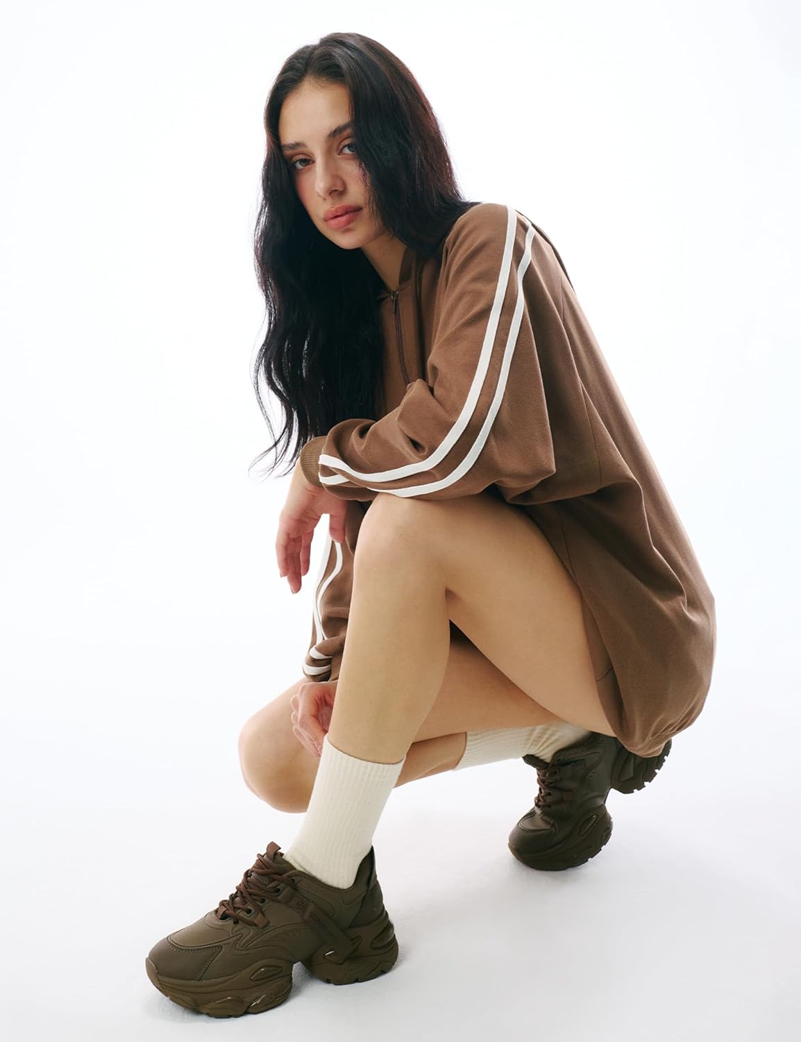 CS CELERSPORT Crew Socks for Women, 5 Pack Retro Cotton Casual Cushioned Slouchy Socks - Image 6