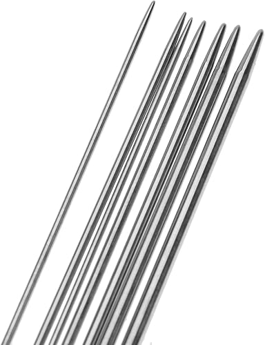 Miniatura 8 de Hicello Juego de agujas de tejer de doble punta, 44 piezas, herramientas de tejer de acero inoxidable, 11 tamaños, 14.2 pulgadas, 14.2 in