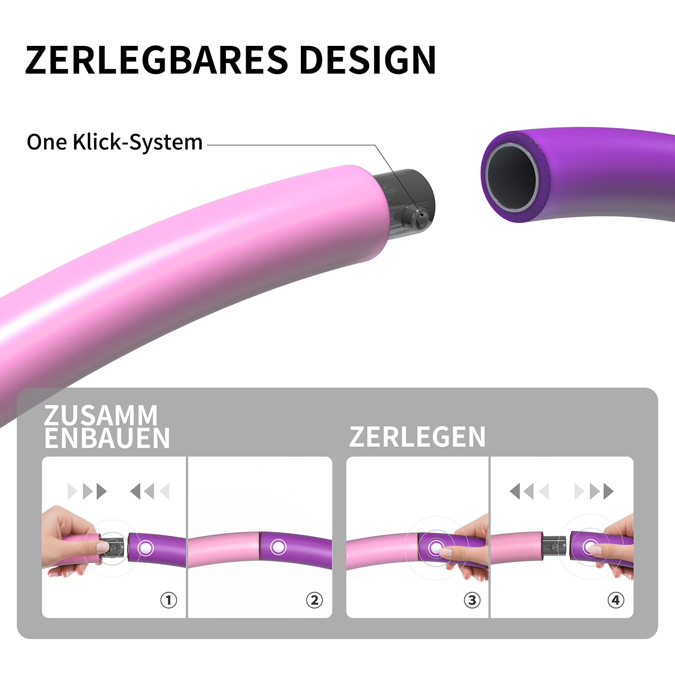 Eono by Amazon - Hula Hoop-Pink Lila (7-1)