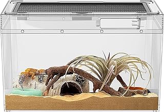 Reptile Tank Breeding Terrarium 16" x 8" x 10" Acrylic Corn Snake Box, Bristle Lizard, Hermit Crab, Insect breeding Box. S...