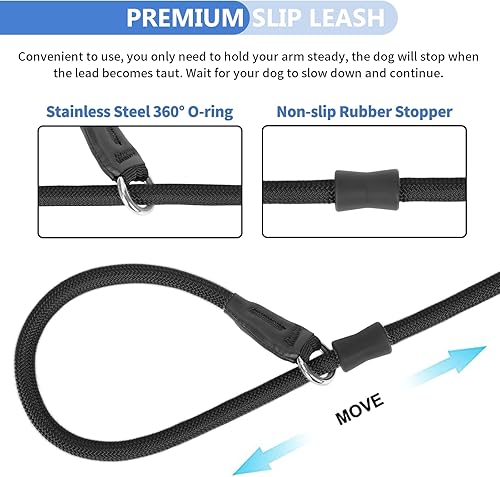 Miniatura 4 de Correa antideslizante para perro, correa antideslizante fuerte para entrenamiento de perros giro de 360 antienredos - 4 pies6 pies, nailon duradero