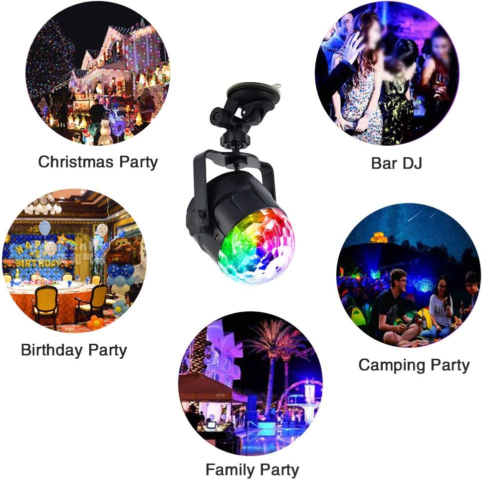 COSOOS Disco Ball, Sound Activated Party Lights with Remote Control, Disco Lights Magic Ball, 15 Modes Par Light, Parties Supplies for Home Room Dance Car Bar Birthday Karaoke DJ Show Club Pub