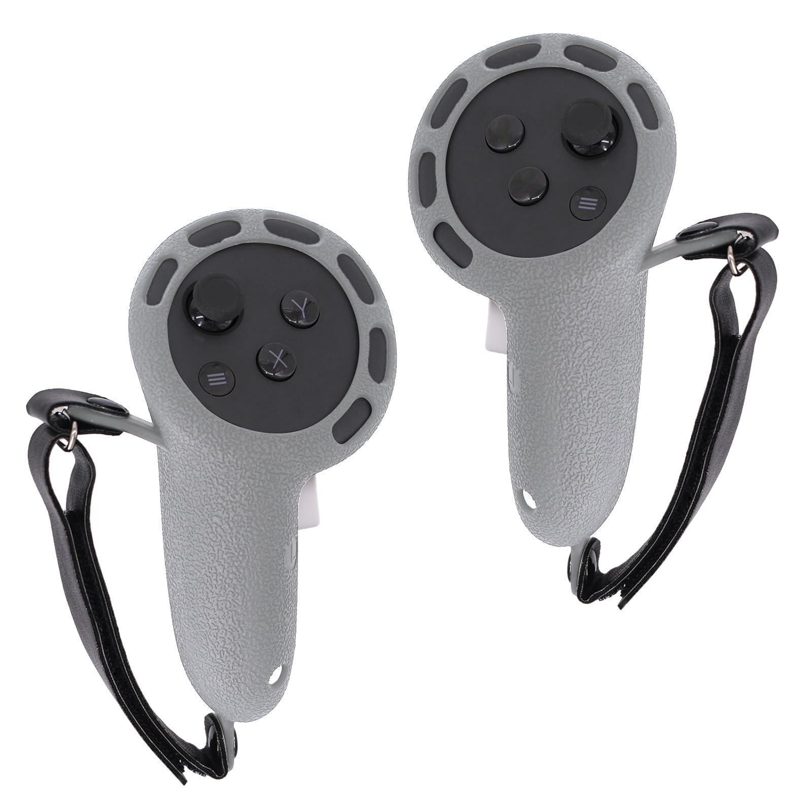 Beschermende siliconen grip hoes voor Quest 3 controllers, set van 2 anti-slip handgrepen met polsband en metalen gesp, voor Q3 VR gaming accessoires (blauw