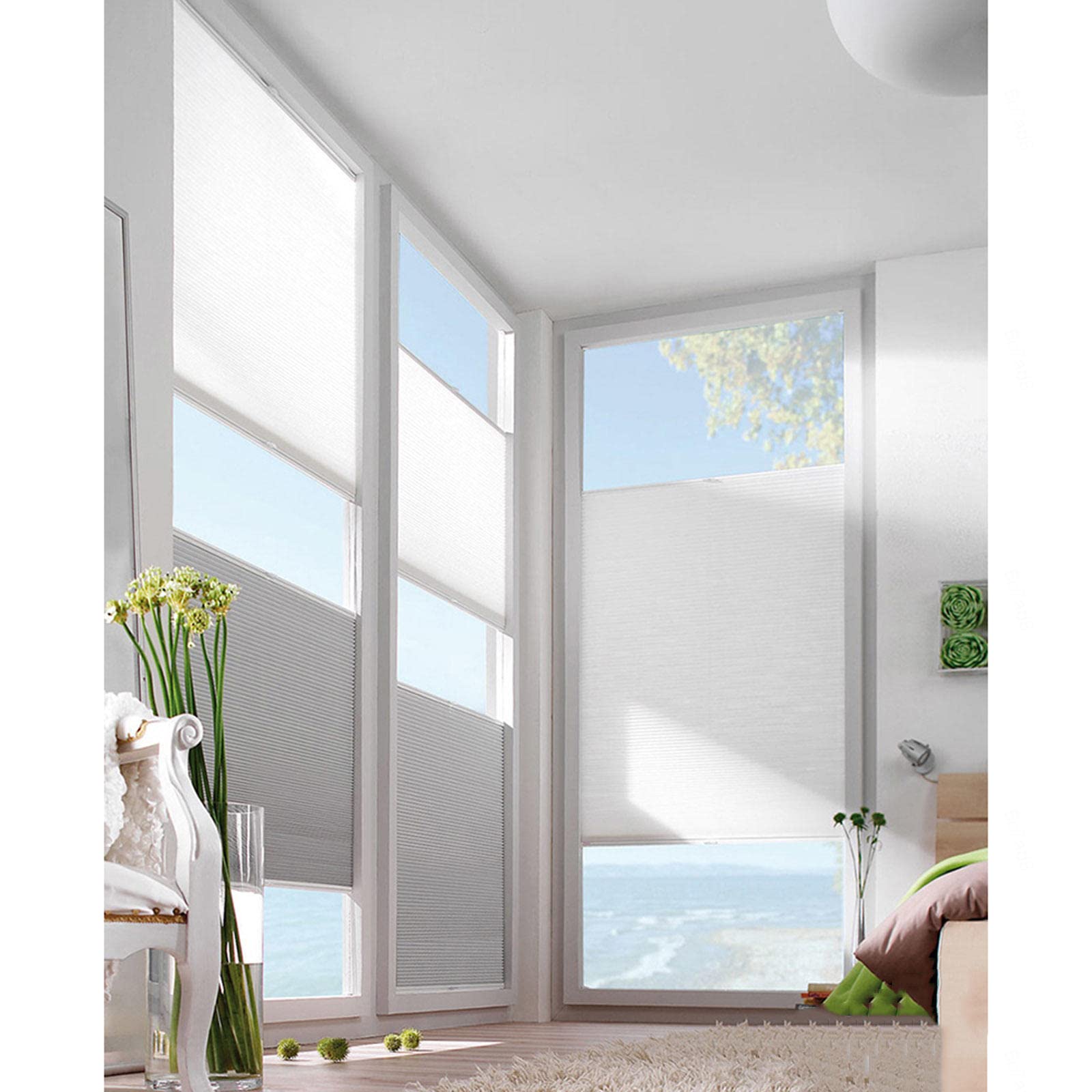 Amazon｜ハニカムブラインド断熱、遮光ハニカムカーテン、ホワイト