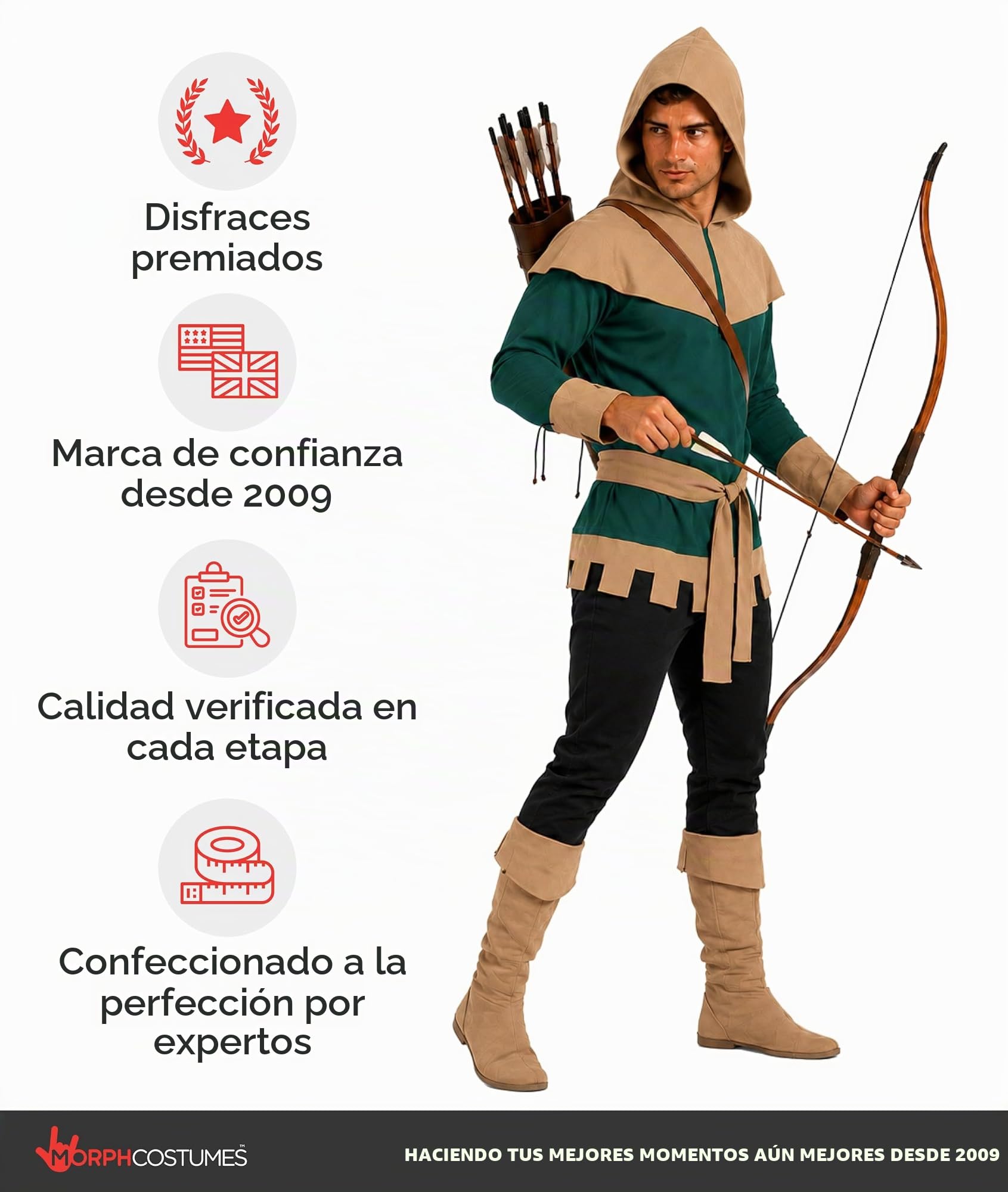 Fun Shack Disfraz Robin Hood Hombre, Disfraz Arquero Halloween Adulto