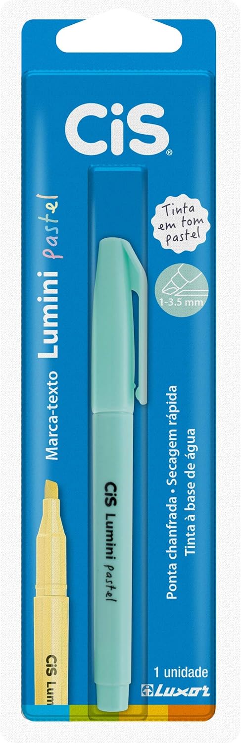 Marca Texto Blister, CIS, Lumini Pastel 56.9901, Azul