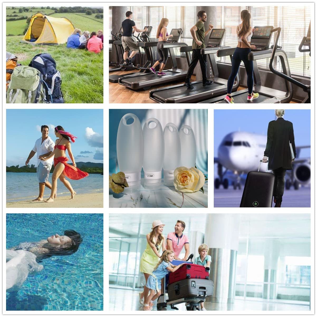 Travel Luggage Straps and Reillable Bottles Kit