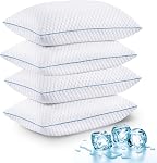 Oreillers en mousse à mémoire déchiquetée VVZ taille reine 2 pièces, oreillers de lit ajustables pour dormeurs sur le côté, le dos et le ventre, oreiller en gel de luxe pour dormeurs chauds avec housse respirante et lavable