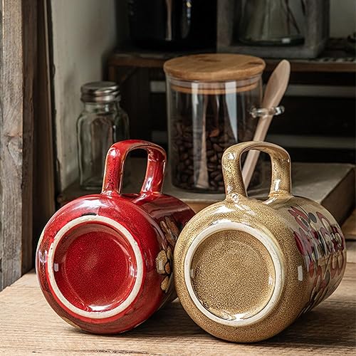 Vista 12 de Taza de café de cerámica de 24 onzas, taza de café con leche, taza de té para cacao, capuchino, latte, cereales, apta para lavavajillas, microondas