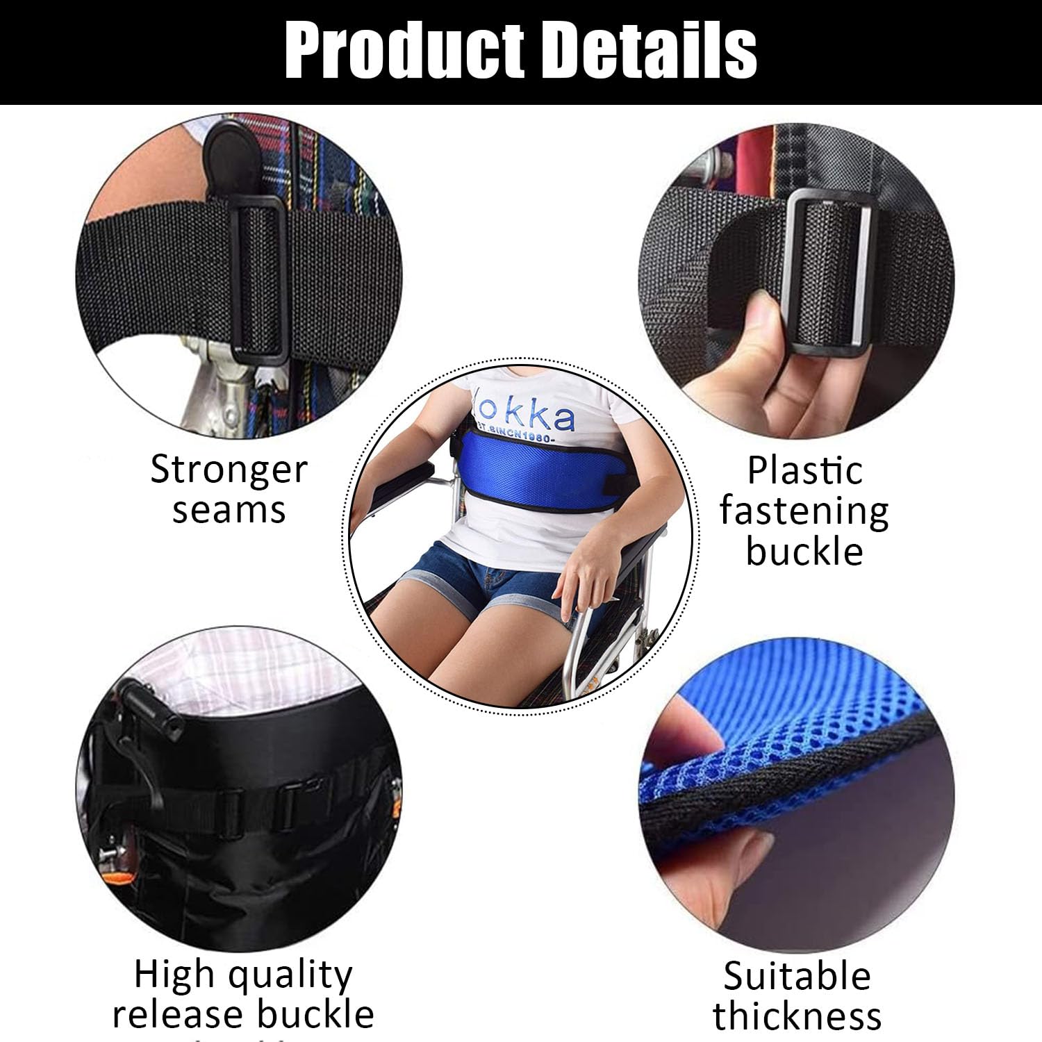 Ceinture de SÉCURITÉ ABDOMINALE pour Fauteuil Roulant