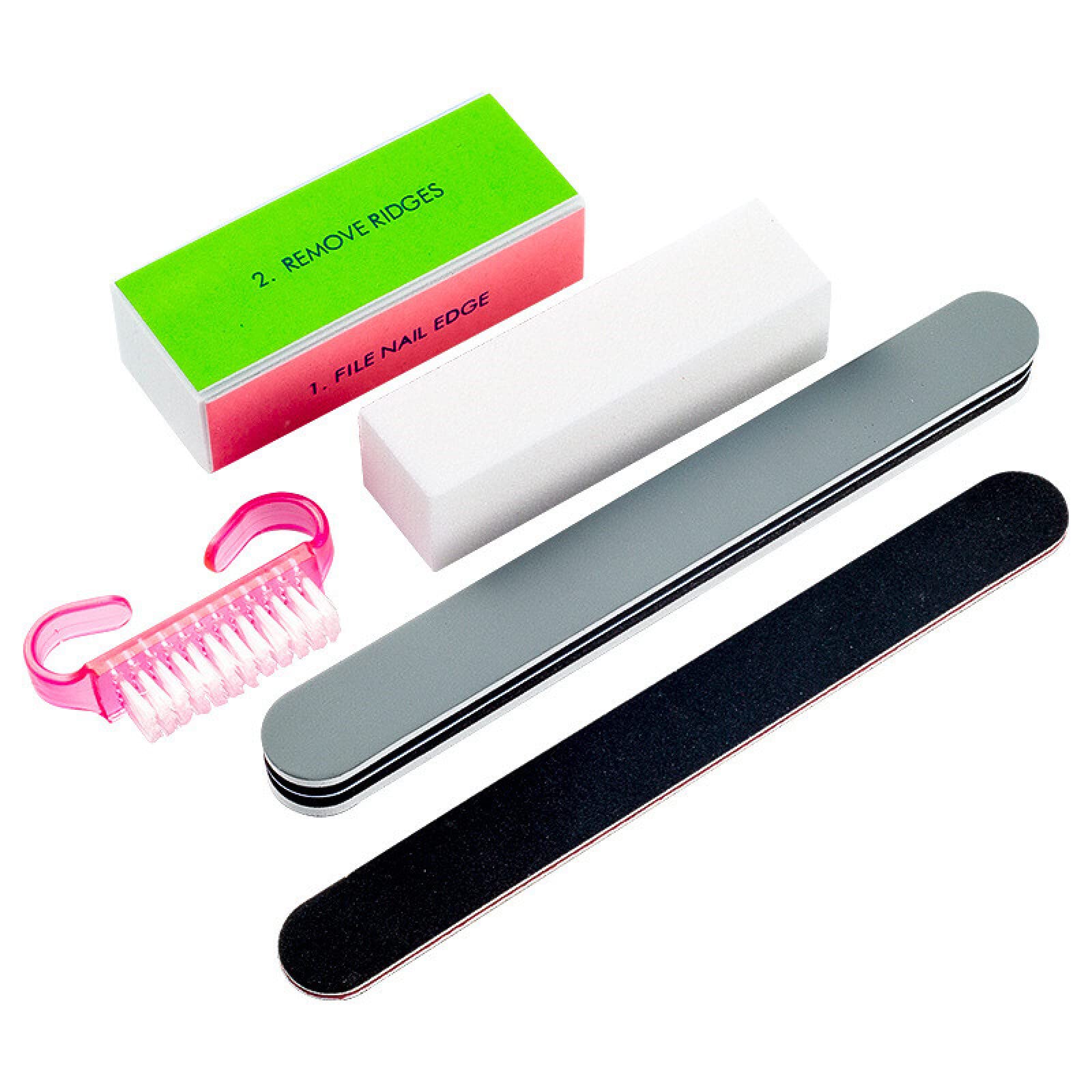 Ensemble d'outils de manucure avec bloc de tofu et brosse