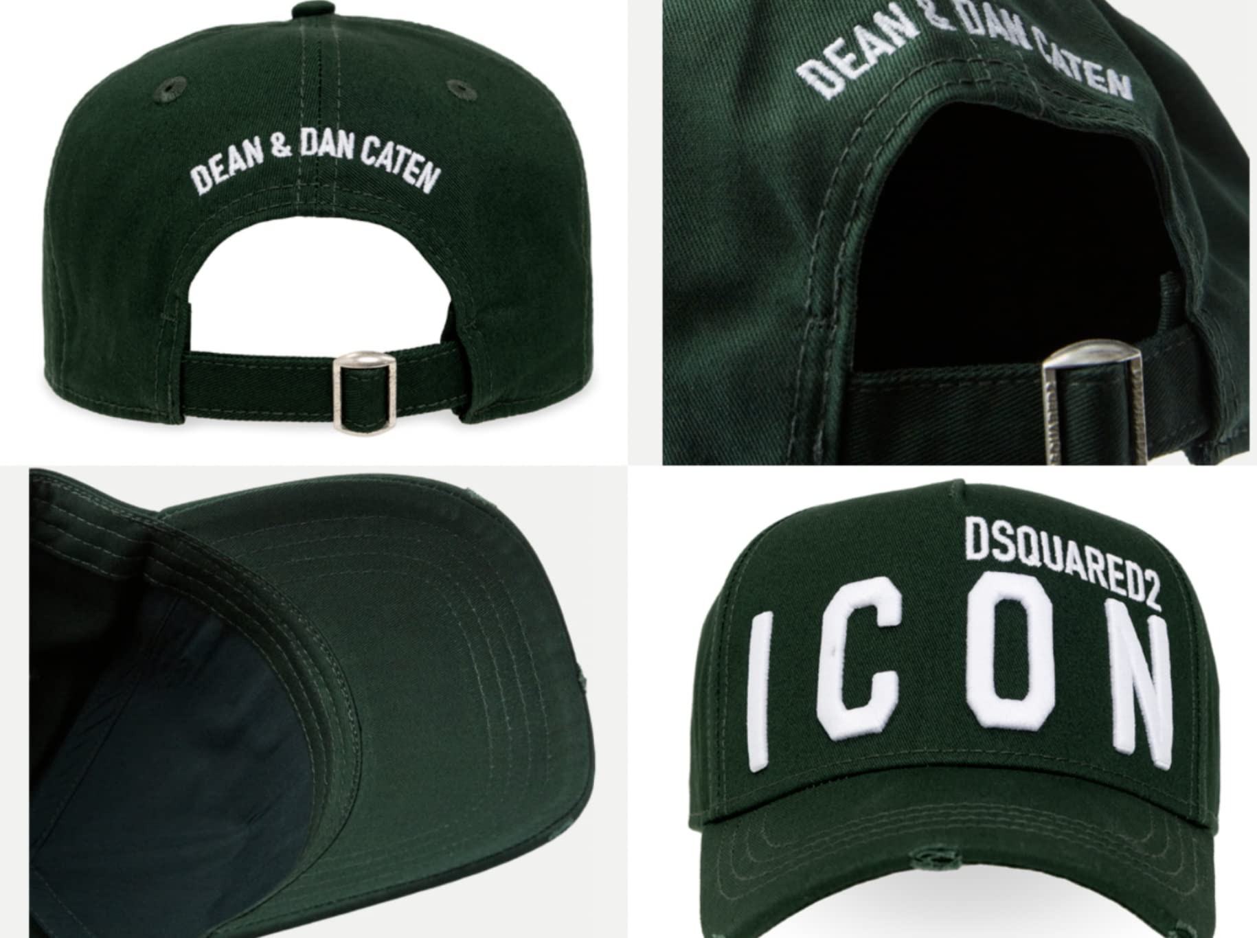 DSQUARED2 New Icon czapka bejsbolówka czapka czapka czapka New Model Green White, zielony, Rozmiar uniwersalny