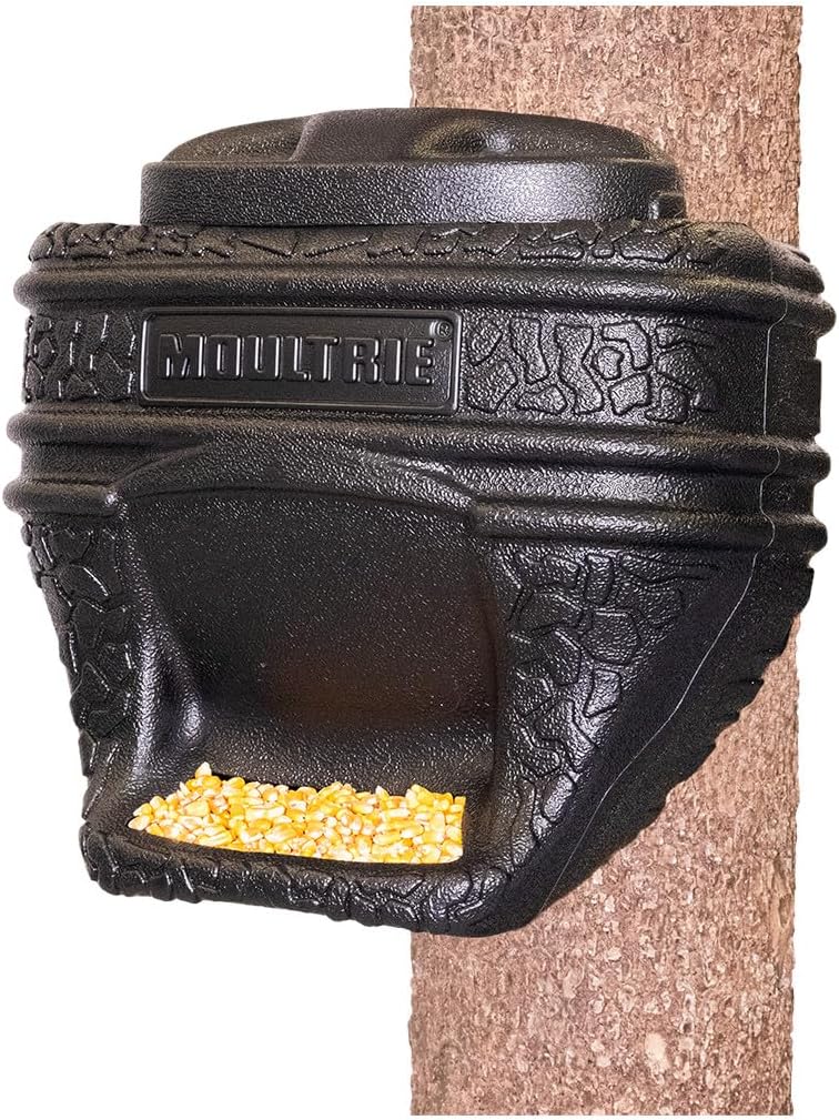 Moultrie Feed Bin - Gravity-Fed 6-Gallon Feed Bin - Easy Tree/Post Mount -40 lb Capacity - Ideal for Corn