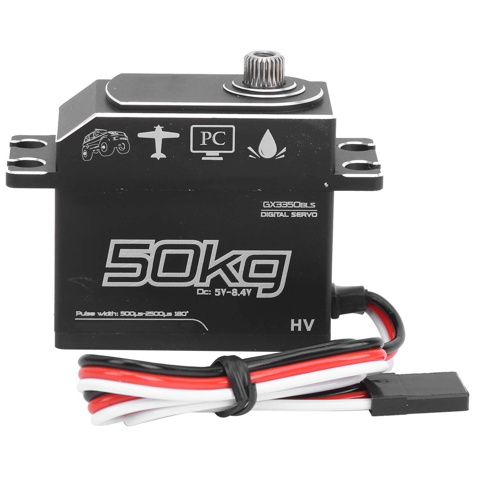 Serwo 50 kg, praktyczne do stosowania serwo ze stali nierdzewnej o silnym momencie obrotowym, do łodzi RC 1/10 1/8 RC Car