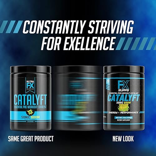 Miniatura 7 de FX Supps Catalyft - Bebida en polvo para preentrenamiento para hombres y mujeres, Sonic Boom, mezcla de suplemento dietético con creatina y