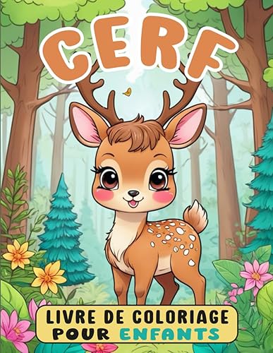 livre de coloriage de cerf pour enfants: Un livre d'activités conçu pour les garçons et les filles présentant 40 pages de coloriage de cerfs, un livre ... amusant et relaxant pour les enfants.